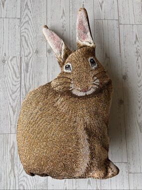 Lillian Vernon Bunny rabbit shaped pillow vintage Hare Raising Shaped